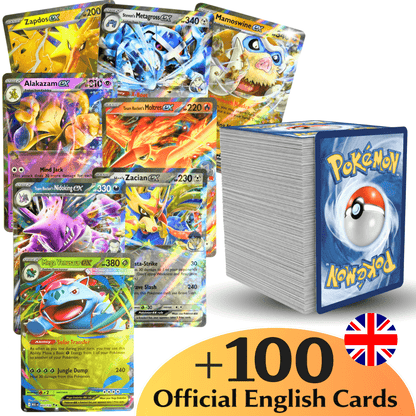 Carte Pokémon: ULTRA Pack +100 Carte Incluse 1 EX Brilliant ULTRA RARE in Lingua Inglese - Set Pokémon