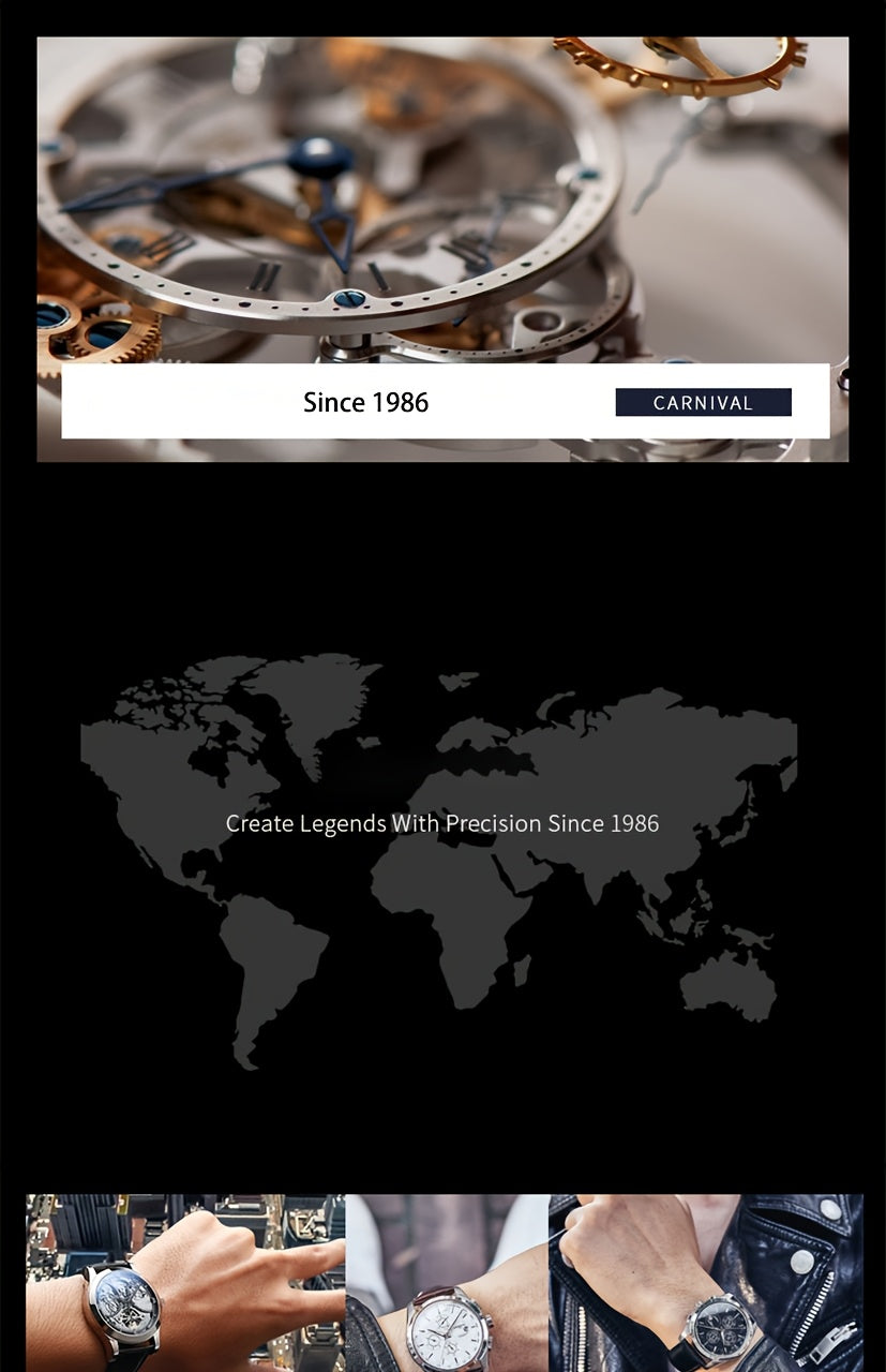 [I&W CARNIVAL] Orologio Meccanico Automatico Multifunzione Uomo, Orologio Sportivo alla Moda con Calendario e Impermeabile fino a 30m