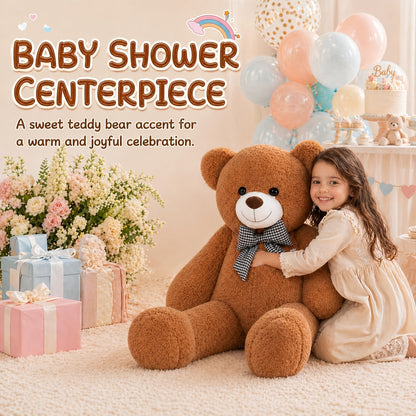 Orsacchiotto Gigante 109,22 cm Peluche Animale di Peluche Simpatico Orsacchiotto a Grandezza Naturale per Bambini Fidanzata Morbido Orsetto di Peluche per Compleanno San Valentino Anniversario Natale