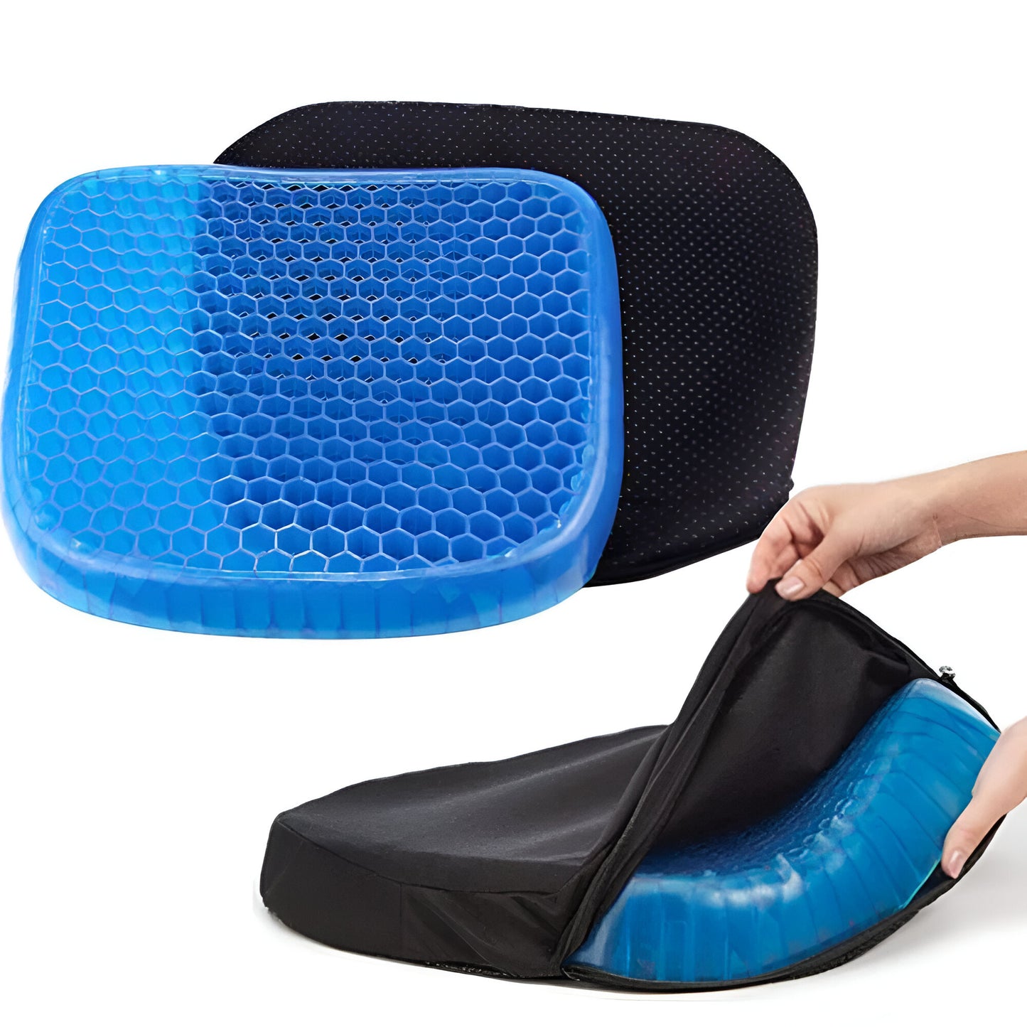 Cuscino Gel Anti Decubito Ergonomico Traspirante Sedute Prolungate, Cuscino in Gel Anti Decubito a Nido D'ape Cuscino per Auto Cuscino Posturale