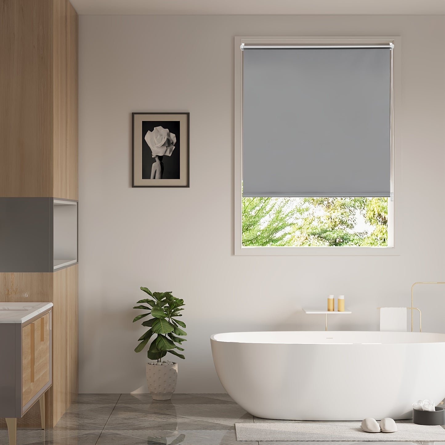 1pz Tende a rullo oscuranti senza foratura, tende a rullo parasole isolanti, tende a rullo con clip per finestre per la protezione della privacy, tende a rullo a scomparsa laterale, tende a rullo con clip per finestre e porte