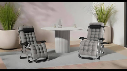 Poltrona Reclinabile ad Alta Gravità Zero Extra Larga 72Cm/28Pollici | Sdraio Pieghevole da Esterno con Cuscino e Poggiatesta Rimovibili, Chaise Lounge Portatile per Abbronzatura con Portabicchieri, Sedie Reclinabili da Esterno per Piscina, Spiaggia, Balc
