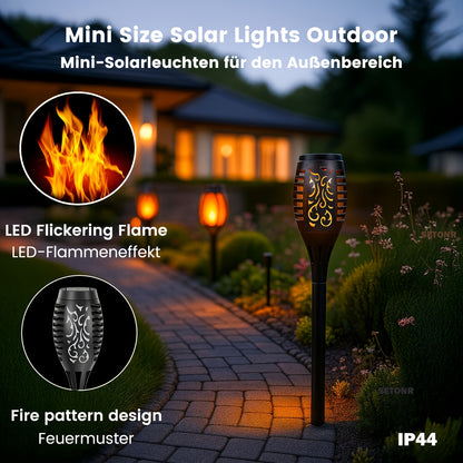 Luci a Torcia a Fiamma Solare - Effetto Fiamma per Illuminazione Esterna di Vialetti da Giardino, Plastica Resistente, Feste e Atmosfera per Patio, Decorazioni Festive per Cortile | Effetto Fiamma Tremolante | Luci a Ricarica Solare, Luci Solari per Giard