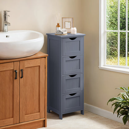 Armadio per il bagno moderno e indipendente con 4 cassetti, 30 x 30 x 82cm - Costruzione in legno duro, design contemporaneo, uso indipendente, ideale per l'organizzazione della casa e dell'ufficio, decorazione del bagno e accessori