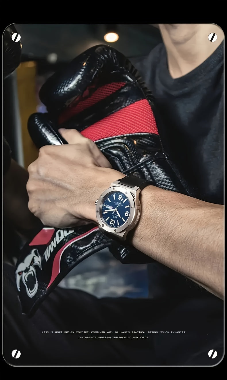 [I&W Carnival] Orologio Sportivo Meccanico da Uomo, Luminoso e Impermeabile con Vetro Finto Zaffiro, Regalo Ideale per le Vacanze