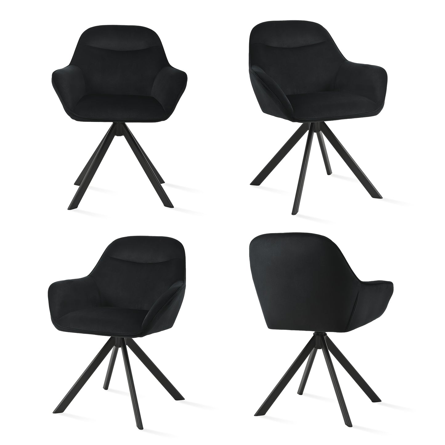 Sedie da pranzo eleganti e contemporanee, girevoli a 360 gradi, con seduta imbottita e spessa, progettate ergonomicamente per famiglie, caffè e ristoranti - Set da 2/ Set da 4/ Set da 6