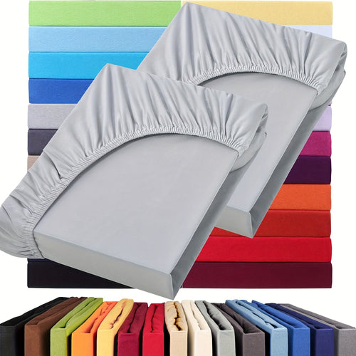 Confezione da 2 lenzuola con angoli in 100% 130gsm, lenzuola con angoli in 100%, gonna da 30cm, ipoallergenico, lenzuolo da letto traspirante, adatto per camera da letto, dormitorio e camera degli ospiti, lavabile in lavatrice, biancheria da letto, con an