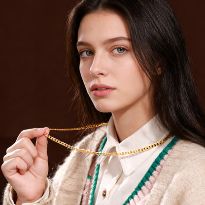Collana a catena cubana in argento 925, Grammage 15.5G/18.5G/20.6G, Contenuto argentato 9.3G/11.1G/12.36G, Elegante e facile da indossare, Adatta per l'uso quotidiano, Fornita con una confezione regalo di lusso