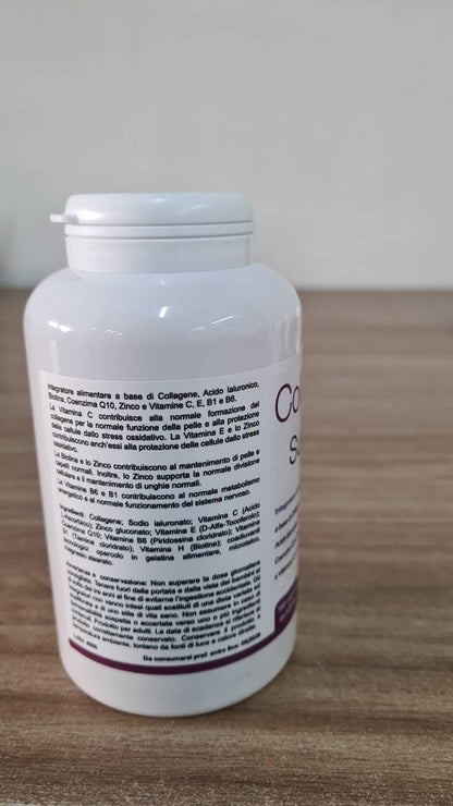 Integratore Collagene e Acido Ialuronico 180 Capsule con Coenzima Q10 e Biotina - Prodotto Naturale - Made in Italy - Spedizione veloce da magazzino locale