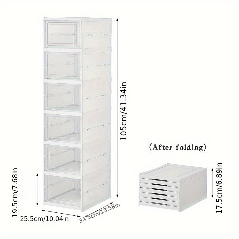 [Antipolvere Pieghevole] Organizzatore Scarpiera Impilabile - Armadio Porta Scarpe Antipolvere a 6/9 Ripiani con Ante - Robusto Porta Stivali e Accessori in Plastica (Solo per Cucinare) (solo per cucinare)