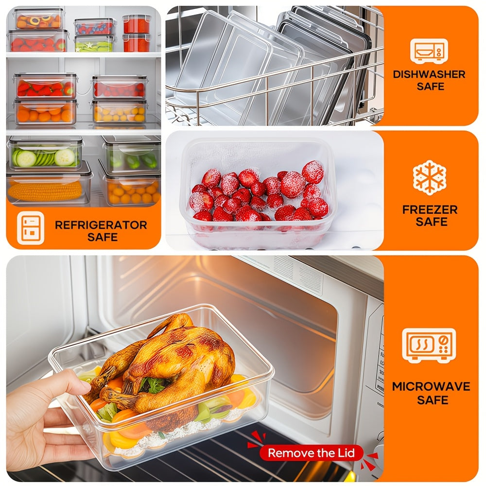 Set da 68/60/56/44/24 pezzi per conservazione alimentare sigillata - Contenitori di plastica ermetici e a prova di perdite con coperchi, organizzatori impilabili per frigo e contenitori per frigo, dispensa e avanzi, adatti a microonde/congelatore/lavastov
