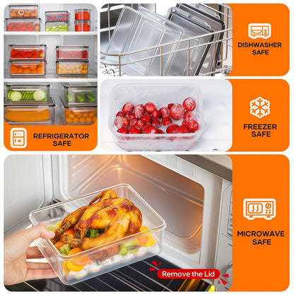 Set da 68/60/56/44/24 pezzi per conservazione alimentare sigillata - Contenitori di plastica ermetici e a prova di perdite con coperchi, organizzatori impilabili per frigo e contenitori per frigo, dispensa e avanzi, adatti a microonde/congelatore/lavastov