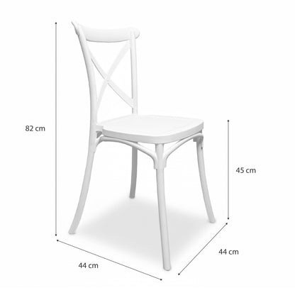 Baroni Home Set 4 Sedie in Plastica Bianca – Sedie Impilabili, Pronte all’Uso Senza Montaggio, Facili da Pulire, con Piedini Antiscivolo per Maggiore Stabilità – Ideali per Cucina, Soggiorno, Sala da Pranzo, Giardino, Terrazzo o Balcone – Sedute Comode e