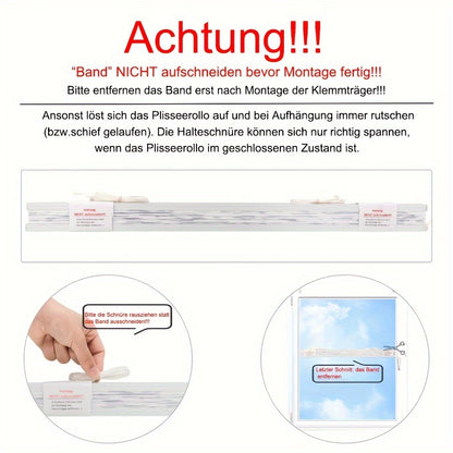 1pz Tende Pieghevoli Senza Necessità Di Forare Con Clip, Clip Su Tende Pieghevoli, Tende Opache Protezione Solare Con Motivo Di Ramo D'albero, Tende Per Finestre E Porte