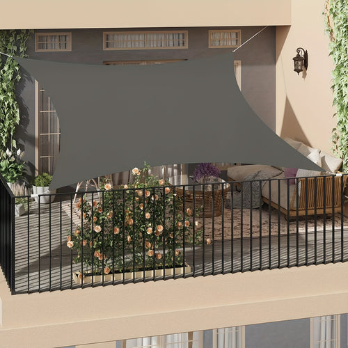 1pezzo 95% Protezione UV Parasole Vela - Tessuto HDPE Resistente con Doppia Rafforzazione delle Estremità, Resistente alle Lacerazioni, Facile da Installare con Corda Inclusa per Giardino, Patio, Balcone, Campeggio e Picnic - Grigio Profondo, Parasole Vel