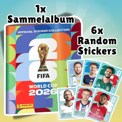 Album di adesivi Panini FIFA World Cup 2026, copertina morbida con 6 adesivi – Album di adesivi ufficiale