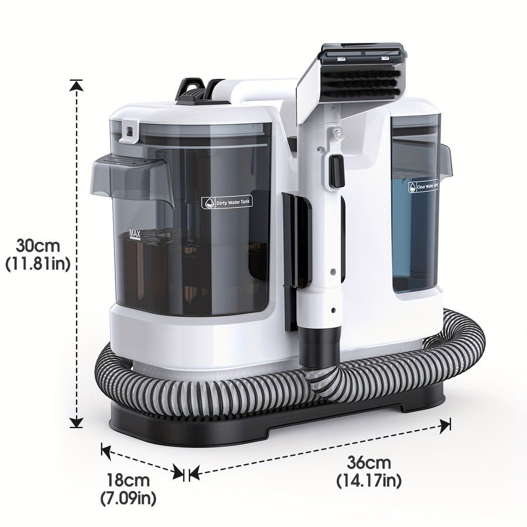 Macchina per la pulizia di macchie di tappeti e rivestimenti portatile multiuso, potente aspirazione da 22500Pa, macchina per la pulizia di tessuti con doppio serbatoio dell'acqua, smacchiatore non chimico per tappeti, animali domestici, sedili auto, diva