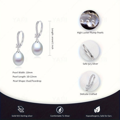 Set Scatola Regalo YAMI, Orecchini a Clip con Perle d'Acqua per Donna, Orecchini con Perle d'Acqua , Bianco/Viola/Nero Orecchini Ipoallergenici in Argento Sterling 925, Adatti come Gioielli Regalo per Donna per Ogni Occasione, Regali di Compleanno, Regali