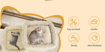 Torre per gatti beige, alta 159 cm con 8 tiragraffi, 3 livelli, 2 rifugi, un cesto, palline di peluche e corda in sisal, ideale per gatti di diverse dimensioni