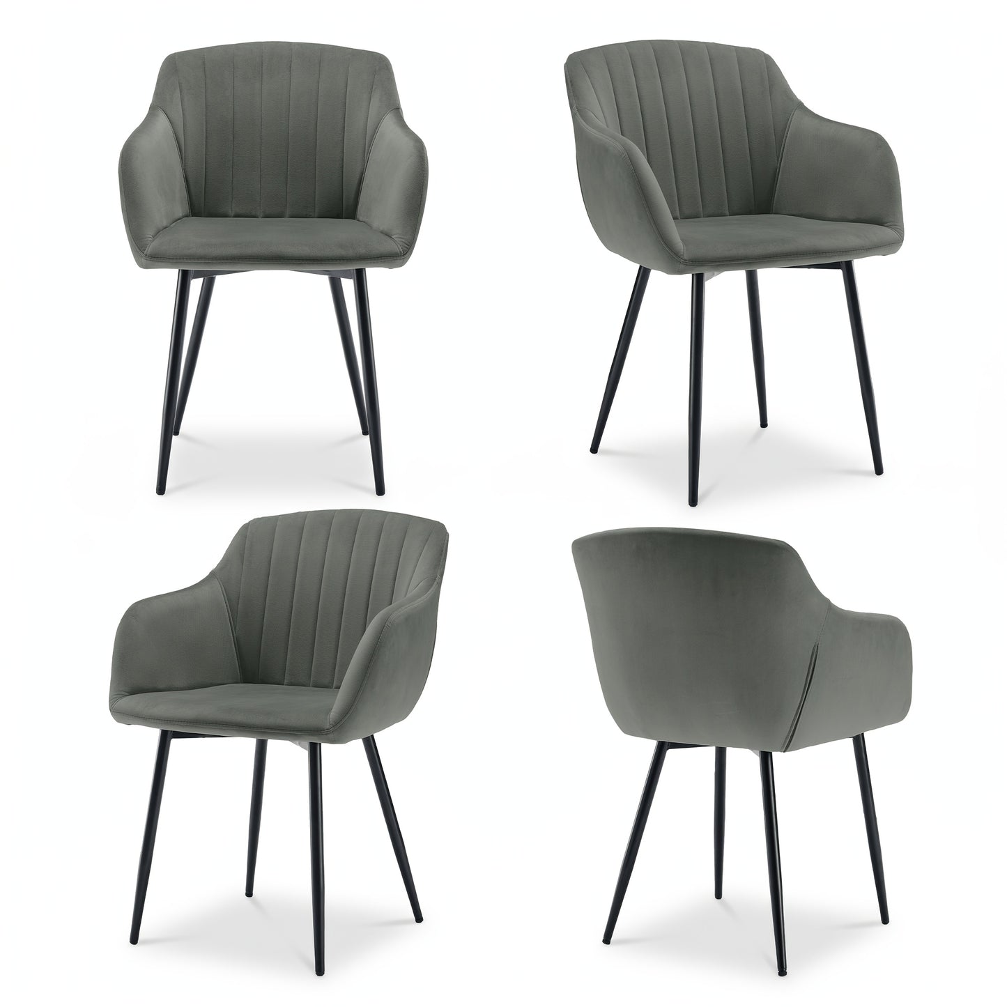 Sedie da pranzo eleganti con braccioli e supporto lombare per soggiorno, cucina e camera da letto, di grande comfort - Disponibili in set da 2, 4 o 6