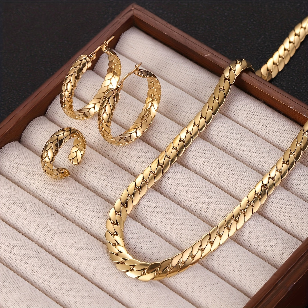 ARTPAGE, Set di gioielli da donna in argento 925, collana + braccialetto + orecchini + anello/ Set da 4 pezzi. Peso totale del prodotto (93,31 g), glamour ed elegante, il regalo perfetto per le donne, ideale per San Valentino, fornito con una squisita con