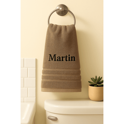 Asciugamano da Bagno Personalizzato con Nome - Ricamo Elegante, Asciugamano in Cotone Su Misura