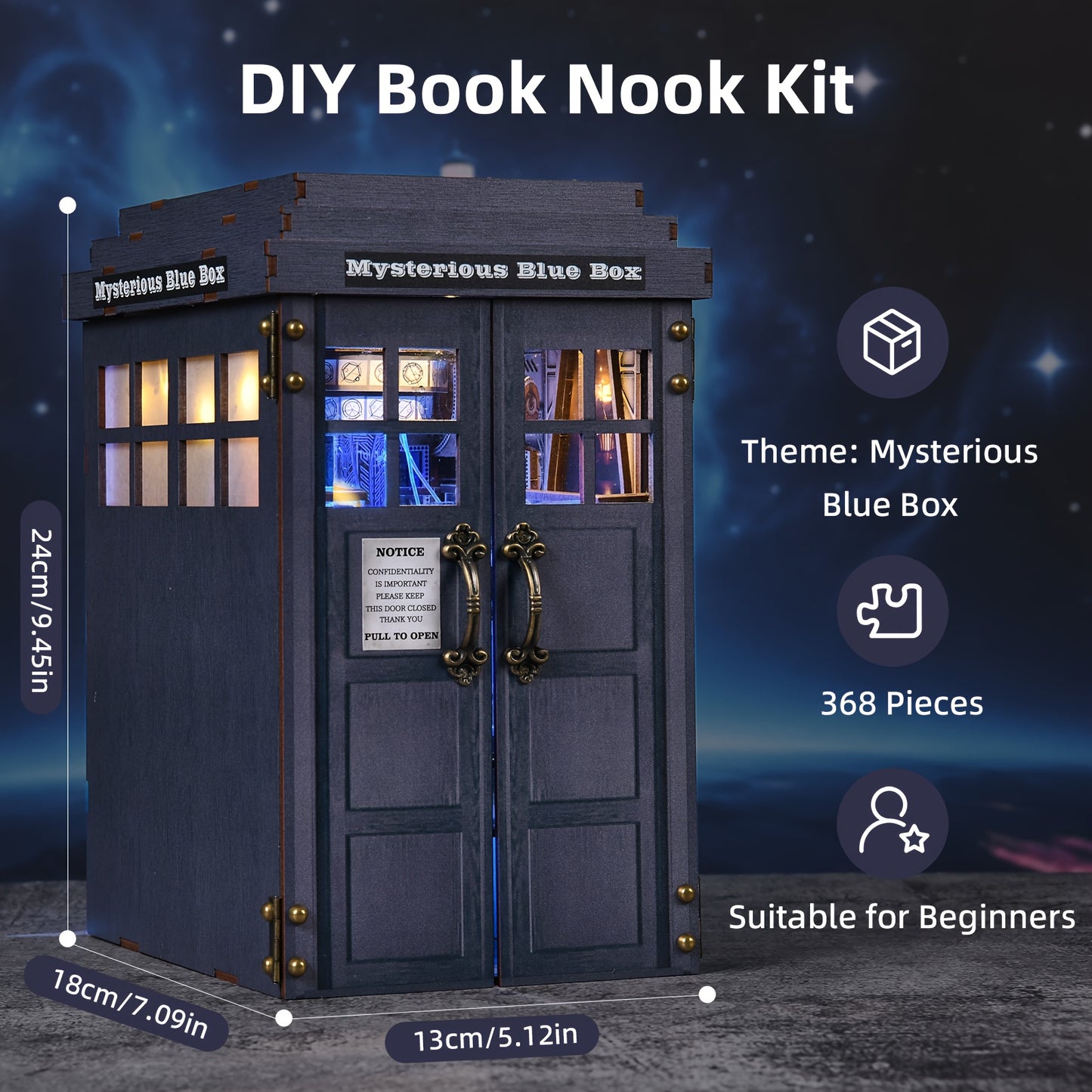 Kit Booknook, Casa delle Bambole, Puzzle 3D in Legno, Decorazione per la Casa, Articolo Decorativo, Adatto per San, Halloween, Ringraziamento, Natale e Regali di Compleanno (Scatola Magica Misteriosa)
