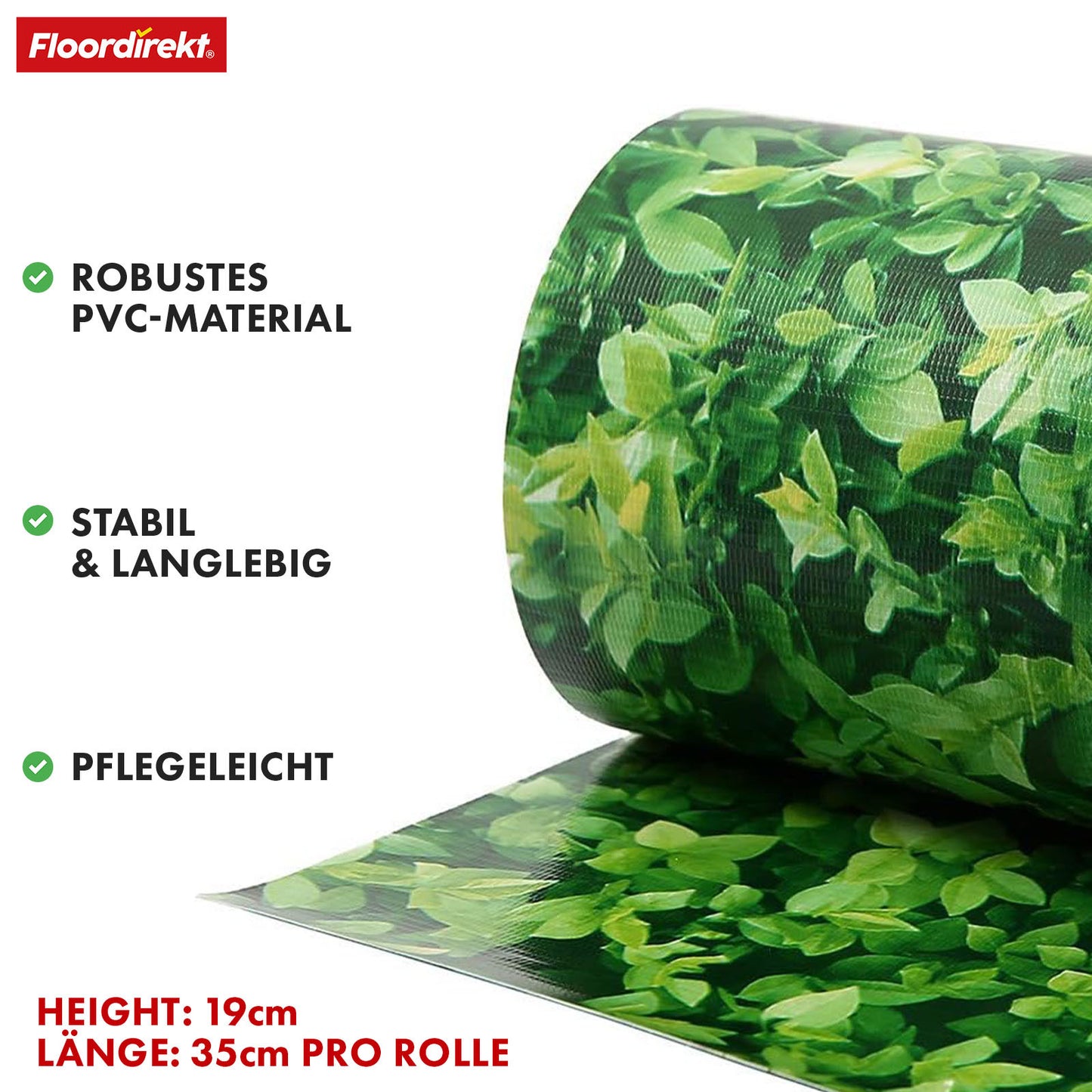Striscia PVC per Privacy per Recinzione a Doppio Filo – Rotolo da 35m, Altezza 19cm, Include 20 Clip, Disponibile in 3 Colori e 4 Design