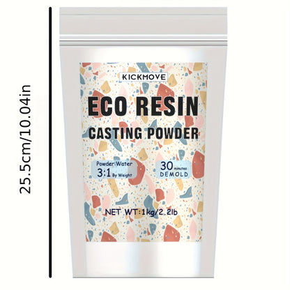 Polvere per colata in resina 1000g, Kit per colata in resina a rapida polimerizzazione per principianti, Sformatura in 20-30 minuti, Polvere per modellazione in gesso ad attivazione ad acqua di facile miscelazione per artigianato, scultura, fai da te, art