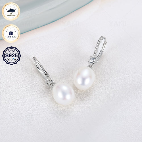 Set Scatola Regalo YAMI, Orecchini a Clip con Perle d'Acqua per Donna, Orecchini con Perle d'Acqua , Bianco/Viola/Nero Orecchini Ipoallergenici in Argento Sterling 925, Adatti come Gioielli Regalo per Donna per Ogni Occasione, Regali di Compleanno, Regali