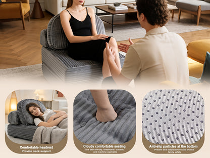 Divano Letto Pieghevole Pop Up, Disponibile in Configurazioni Singola o Doppia. Divano Letto Multifunzionale in Velluto a Coste, Ideale per Appartamenti Compatti, Balconi e Dormitori Studenteschi. Non Richiede Montaggio