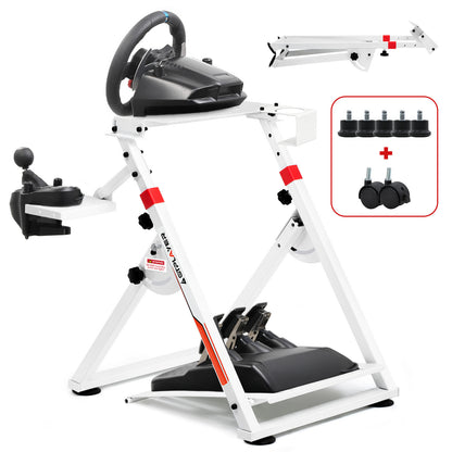Supporto per volante da gaming, stand per volante da corsa con attacco per leva del cambio V1/V2, struttura regolabile in inclinazione, con portabevande