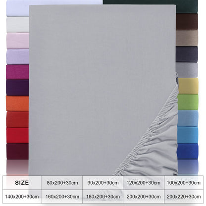 Lenzuolo con angoli 1 pz 100% cotone , 130 g/m², completamente in cotone con pannello cuscino da 30 cm, ipoallergenico, traspirante, adatto per camere da letto, dormitori e camere degli ospiti, biancheria da letto lavabile in lavatrice con angoli elastici