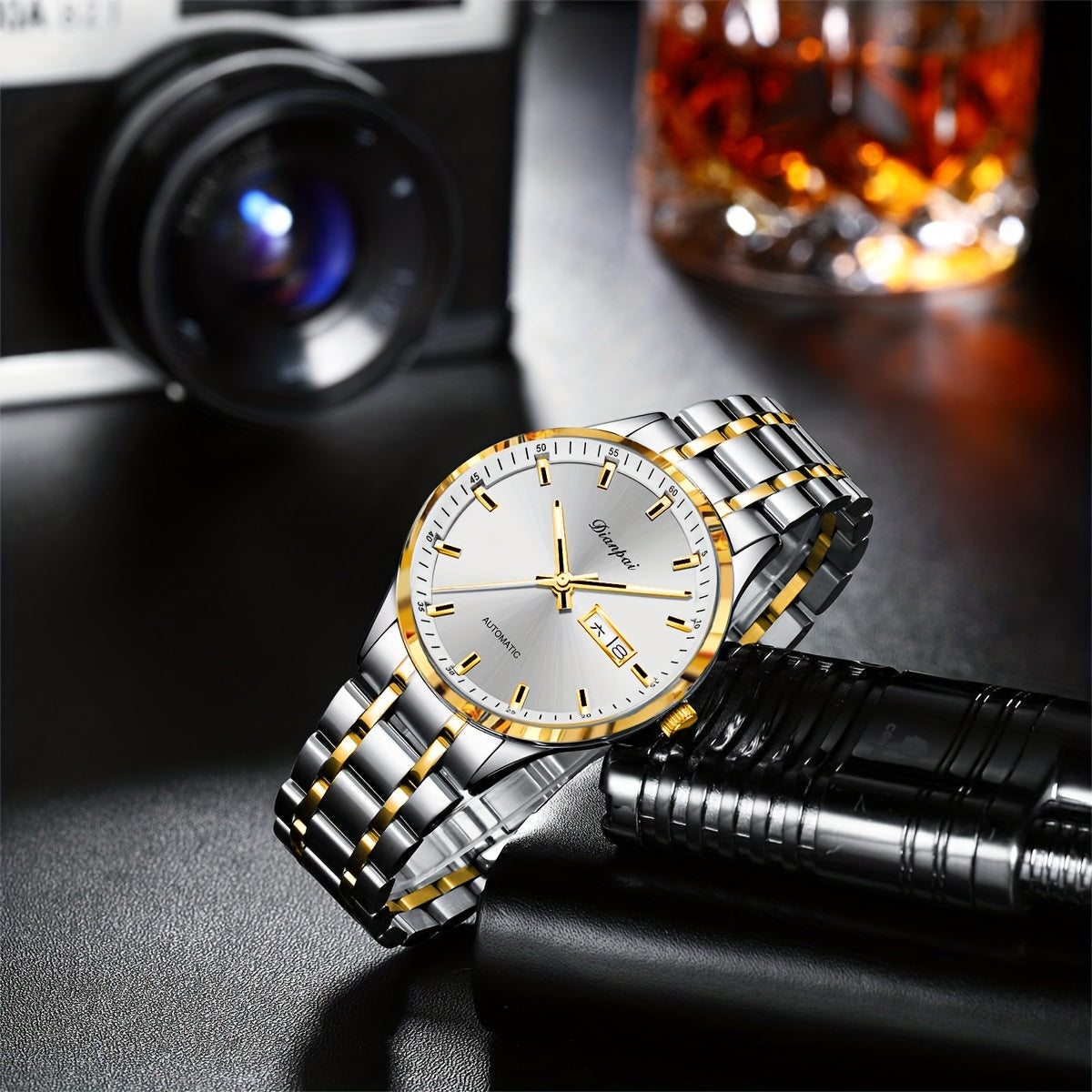 Dianpai Orologio meccanico automatico da donna, sofisticato ed elegante, con un design sportivo casual e alla moda, perfetto come regalo di compleanno