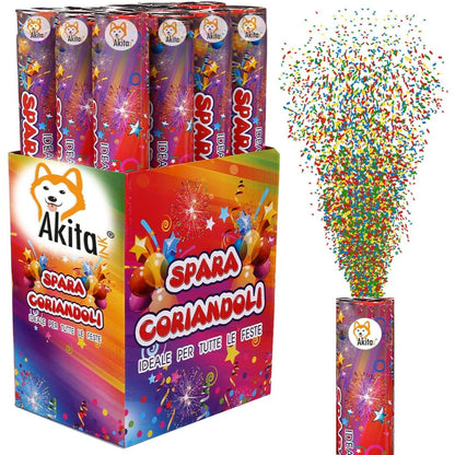 Akitaink - 8 Cannoni Tubo Spara Coriandoli colorati 40 CM ad Aria Compressa: Effetto Magico per Feste, Matrimoni Occasioni Speciali per Festeggiare una Laurea, Shower, Compleanno