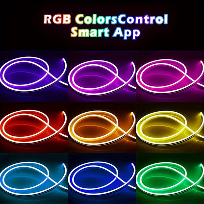 Striscia LED Neon RGB Smart Potenziata di Mexllex con Controllo App/Remoto, Vari Modalità, Timer e Sincronizzazione Musicale per Gaming e Decorazioni per la Stanza