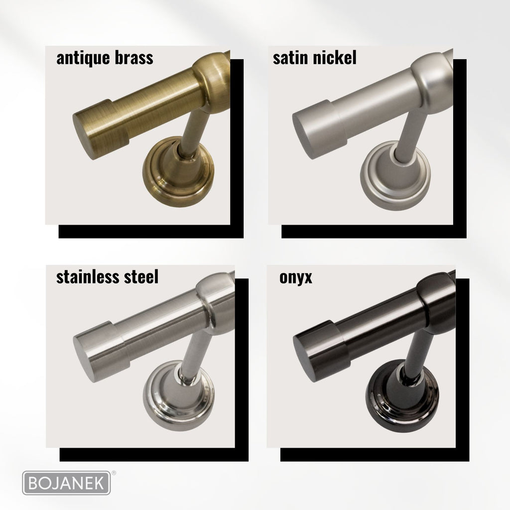 Asta per Tende a Parete in Metallo – BOJANEK – 4 Colori, 8 Lunghezze (120 - 600 cm) – Asta per Tende Resistente, Regolabile, Durevole per Soggiorno, Camera da Letto, Cucina, Bagno, Ufficio; Perfetta per Interni Moderni, Classici, Scandinavi, Loft, Industr