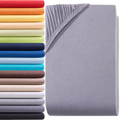Lenzuolo con angoli 1 pz in puro cotone egiziano 100%, design con elastico tutt'intorno, tinta unita, adatto a materassi da 90x200 a 200x220 cm, traspirante, lavabile, a copertura totale, lenzuolo perfettamente aderente
