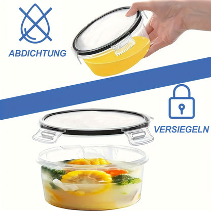 Set di 48 contenitori per alimenti, portapranzo, contenitore per la conservazione dei cibi con coperchio facile da chiudere (24 coperchi + 24 contenitori) - Contenitore in plastica sigillato per uso in sale alimentari, viaggi, attrezzatura da esterno, per