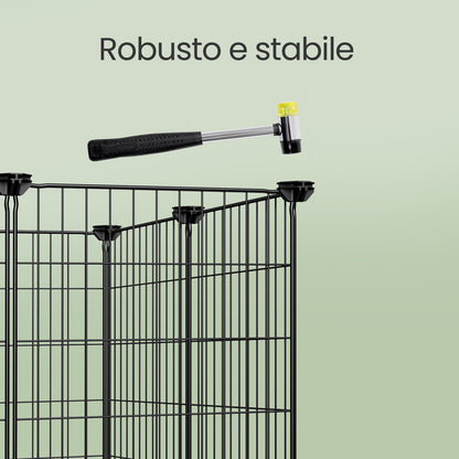 Gabbia per porcellini d'India, conigliera da interno, gabbia piccola per conigli con cinghie, adatta per criceti, ricci e piccoli animali, recinto modulare in metallo fai da te, nero