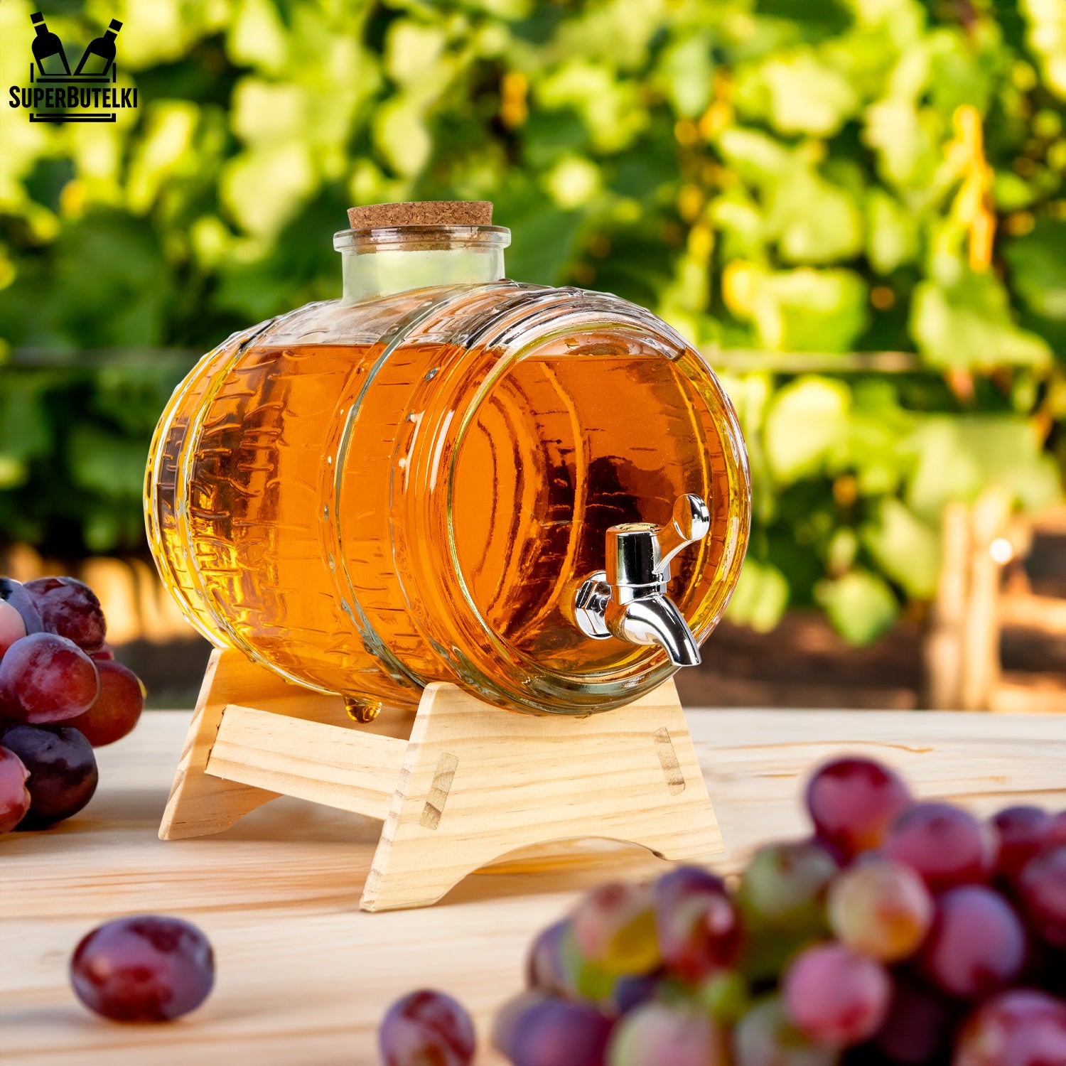 Barile di vetro con rubinetto per PRESENZA ALCOOL BIMBER VODKA VINO Distributore d'acqua