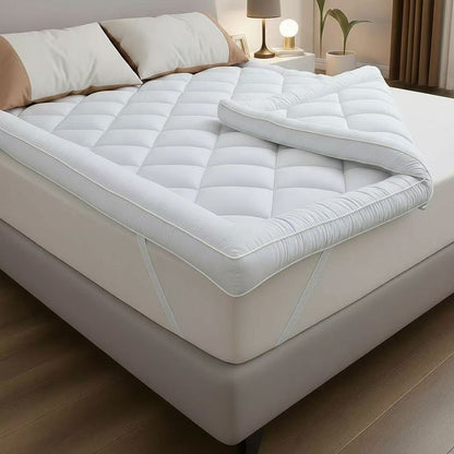 CATAVANA - Topper per Materasso Comfort - Varie Misure (80 X 200 Cm/ 90 X 200 Cm/ 140 X 190 Cm/ 140 X 200 Cm/ 160 X 200 Cm/ 180 X 200 Cm) - Microfibra Traspirante e di Alta Gamma - Imbottitura 800 G - Antiscivolo con Elastici - Ideale per 1 Persona/ 2 Per