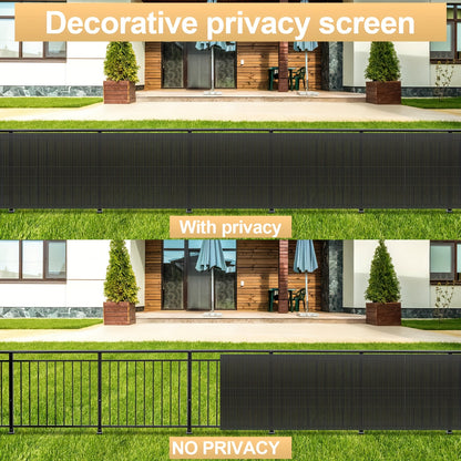 Recinzione Schermo Privacy in PVC Durevole - Protezione da Vento e Sole, Rinforzata con Legacci, Disponibile in Grigio/Verde/Marrone/Bambù - Misure Multiple per Giardino e Balcone