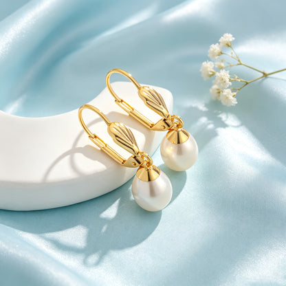 Un paio di orecchini da donna in argento 925, con chiusura a forma di D placcata in oro 18k, eleganti e lussuosi, adatti per uso quotidiano o banchetti serali, regalo per la festa della mamma, confezione regalo in scatola