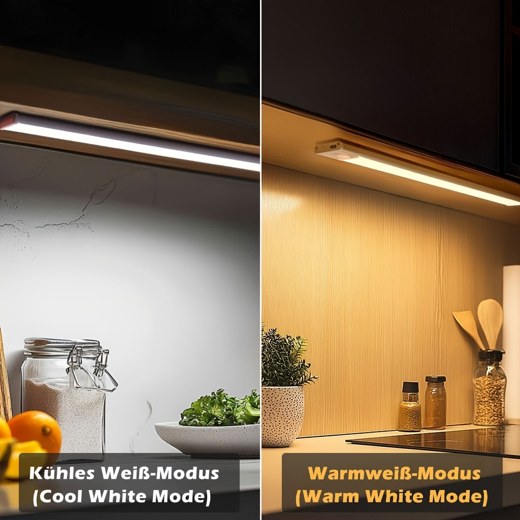 Luci a LED sottopensile Setonr con involucro in lega di alluminio, luce a sensore di movimento a batteria ricaricabile per uso interno, luci per armadio magnetiche dimmerabili, illuminazione senza fili sottopiano per cucina, scale, camera da letto, soggio