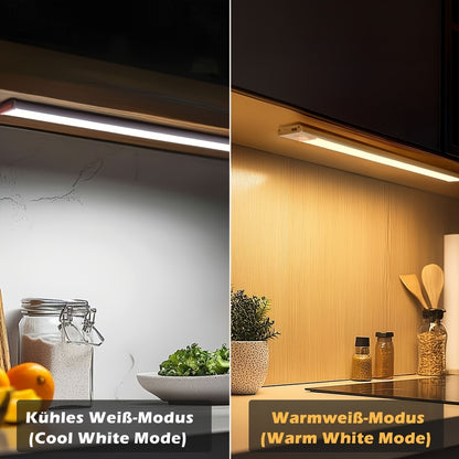 Luci a LED sottopensile Setonr con involucro in lega di alluminio, luce a sensore di movimento a batteria ricaricabile per uso interno, luci per armadio magnetiche dimmerabili, illuminazione senza fili sottopiano per cucina, scale, camera da letto, soggio