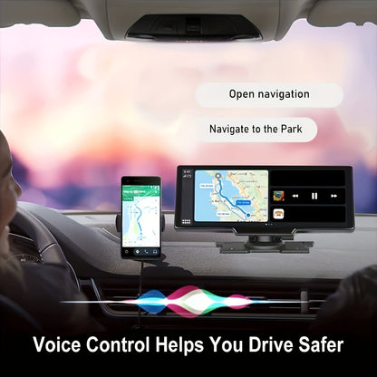 Autoradio da 9,3 pollici CarPlayer wireless per Android Auto, DVR integrato, monitor touch HD IPS, registratore a doppia lente, immagine retromarcia, uscita AUX FM, controllo vocale