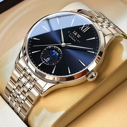 I&W Carnival High-End Brand Orologio Meccanico da Uomo in Acciaio Inossidabile con Mirino in Sapphire, Orologio Sportivo alla Moda da Uomo, Regali per le Vacanze, Senza Batteria