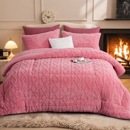 1 pz. Trapunta in Pile di Pelliccia Lussuosa - Biancheria da Letto Spessa, Calda e Ipoallergenica, Design Trapuntato Morbido per un Comfort Accogliente Tutto l'Anno, Trapunta Senza Copripiumino, Elementi Essenziali per la Camera da Letto, Comfort Domestic