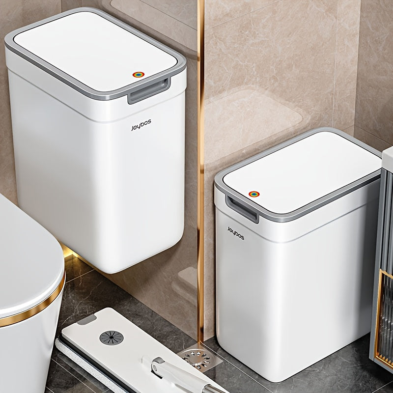 Joybos Cestino da Bagno a Parete 9L con Coperchio - Design Risparmio Spazio e Antiodore per Cucina & Bagno, Facile Installazione, Nessuna Elettricità Richiesta